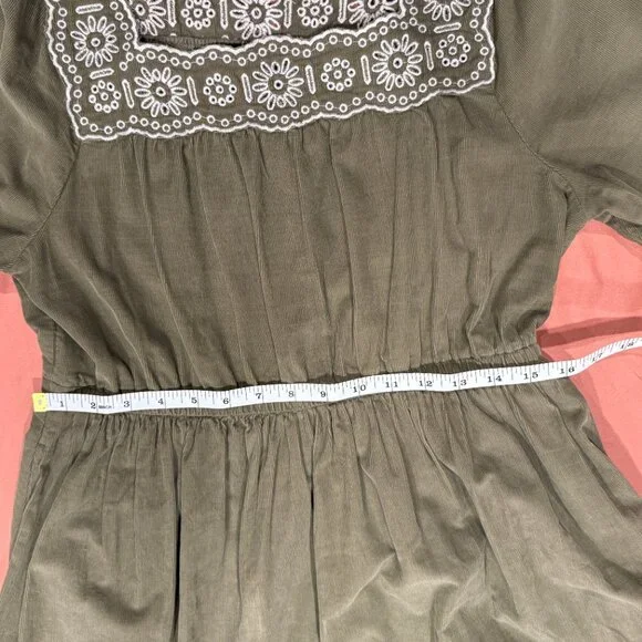 Madewell Corduroy Dress in Olive Green Size M - Picture 5 of 8